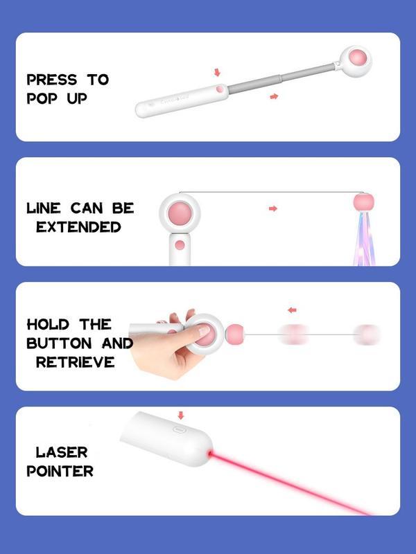 Laser Cat Stick Toy – Retractable Teaser Wand & Toy Ball