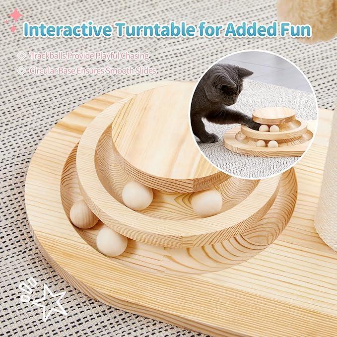 Mushroom Cat Scratching Post (2-in-1) – Sisal Ball Track Interactive Toy