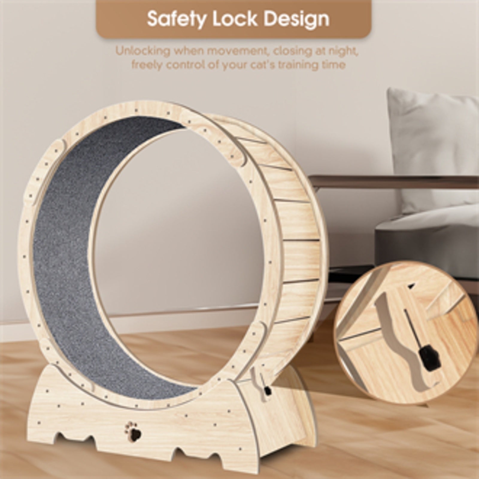 Cat Exercise Wheel – Indoor Running Wheel with Carpet Runway