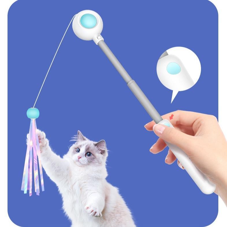 Laser Cat Stick Toy – Retractable Teaser Wand & Toy Ball