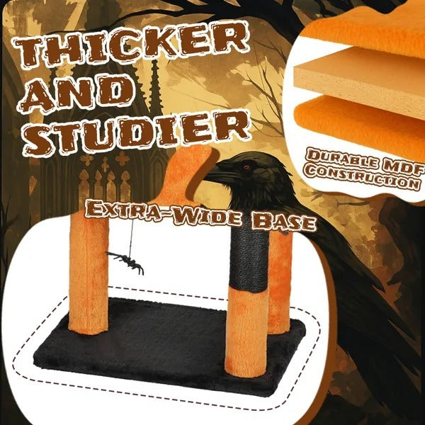 Halloween Cat Tree – Orange & Black Cat Tower with Condo & Scratching Posts