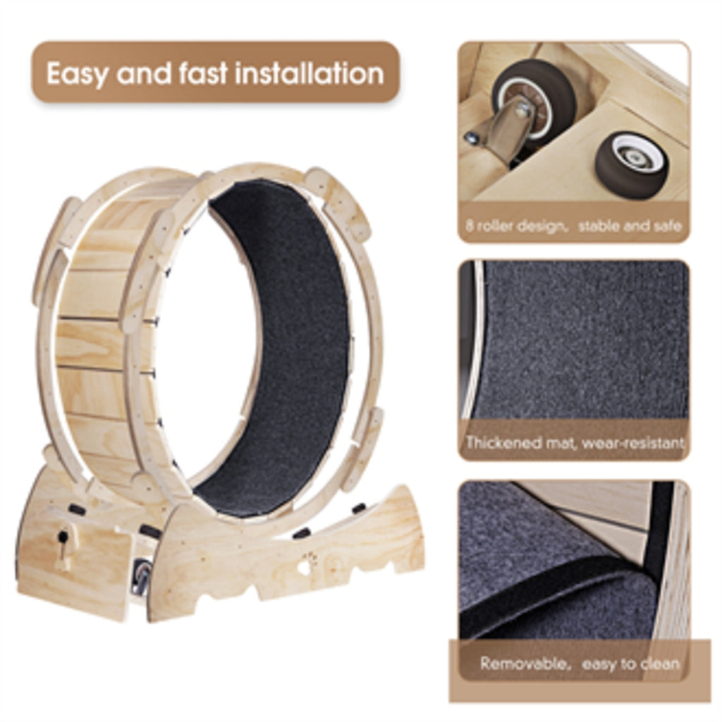Cat Exercise Wheel – Indoor Running Wheel with Carpet Runway