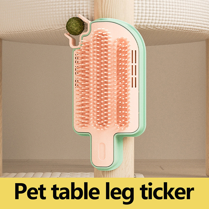 Ice Cream Cat Corner Self Groomer (4-in-1) – Licking Mint Ball, Massage & Feather Toy