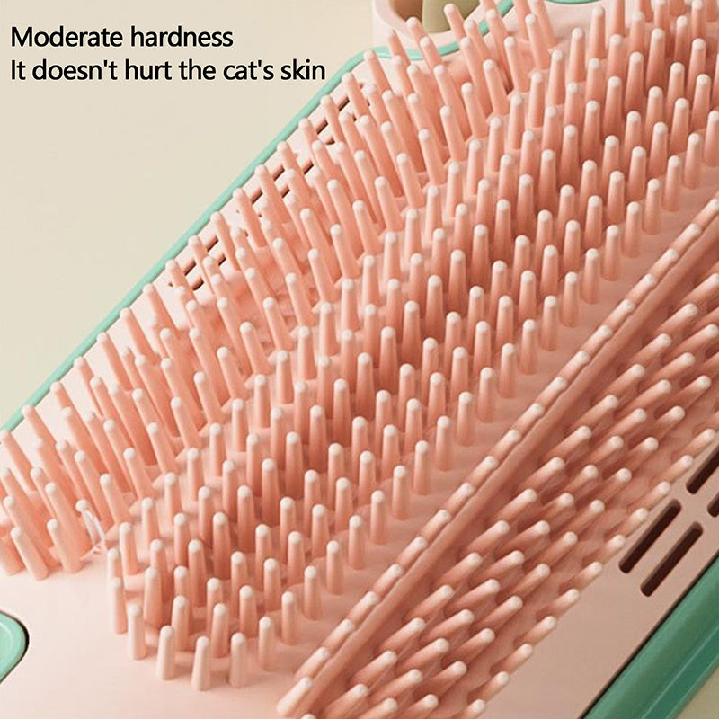 Ice Cream Cat Corner Self Groomer (4-in-1) – Licking Mint Ball, Massage & Feather Toy