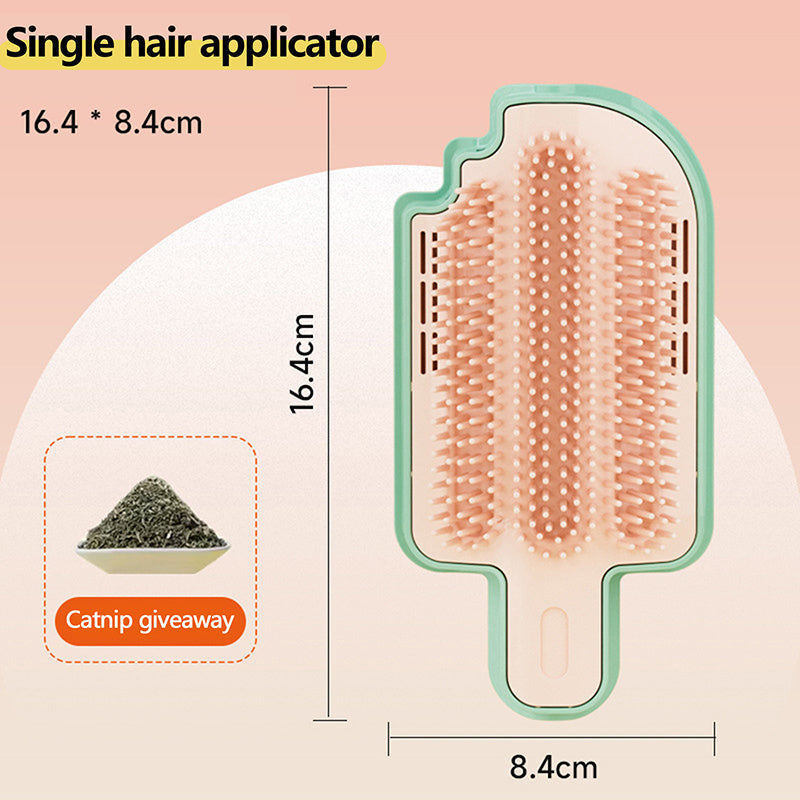 Ice Cream Cat Corner Self Groomer (4-in-1) – Licking Mint Ball, Massage & Feather Toy